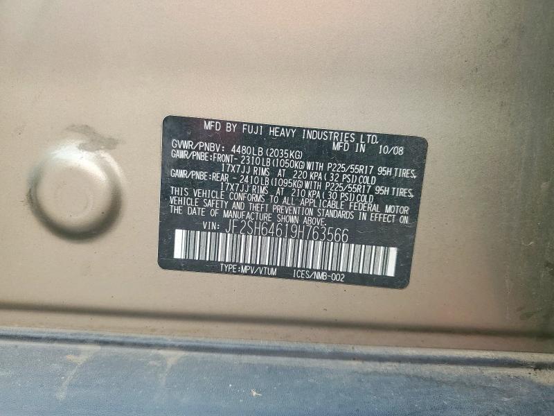 Aukcja sprzedaży 2009 Subaru Forester, vin: JF2SH64619H763566, numer aukcji: 63917246