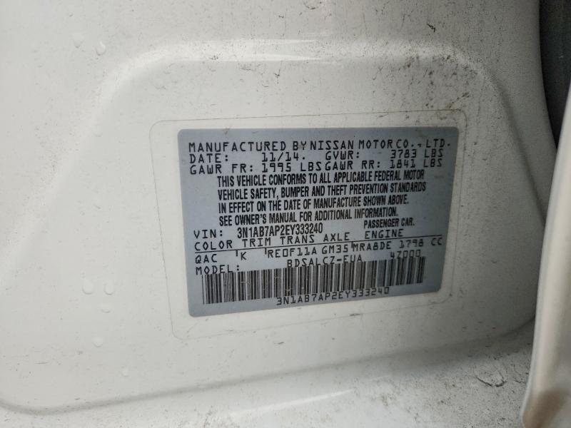 2014 Nissan Sentra მანქანა იყიდება აუქციონზე, vin: 3N1AB7AP2EY333240, აუქციონის ნომერი: 66763396