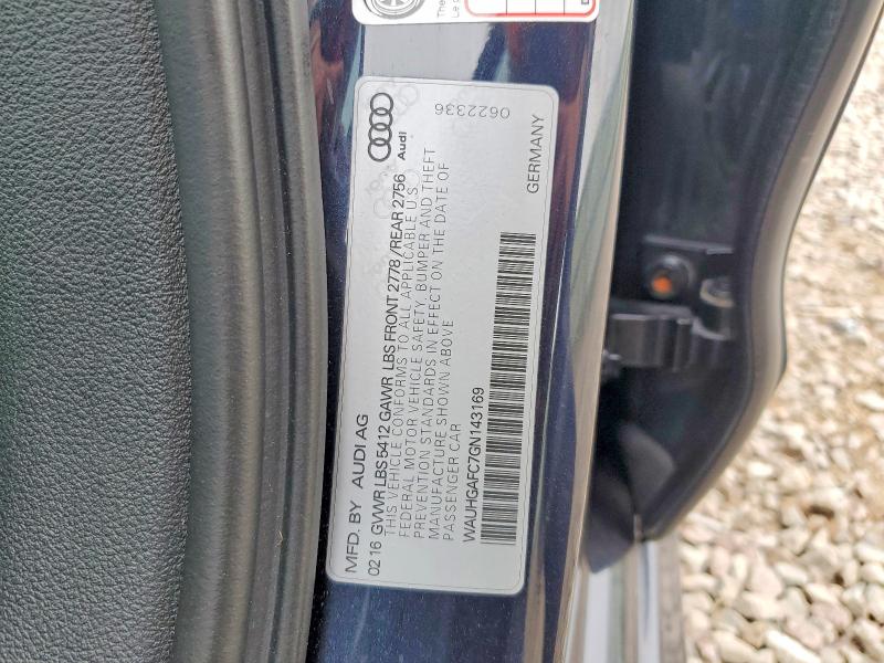 2016 Audi A6 მანქანა იყიდება აუქციონზე, vin: WAUHGAFC7GN143169, აუქციონის ნომერი: 64564816