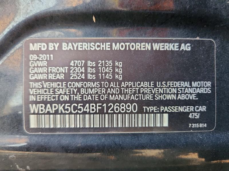 Продаж на аукціоні авто 2011 Bmw 328, vin: WBAPK5C54BF126890, номер лоту: 64126376