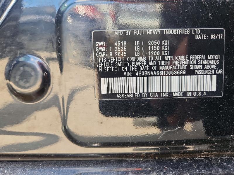 Aukcja sprzedaży 2017 Subaru Legacy, vin: 4S3BNAA66H3058689, numer aukcji: 66652516