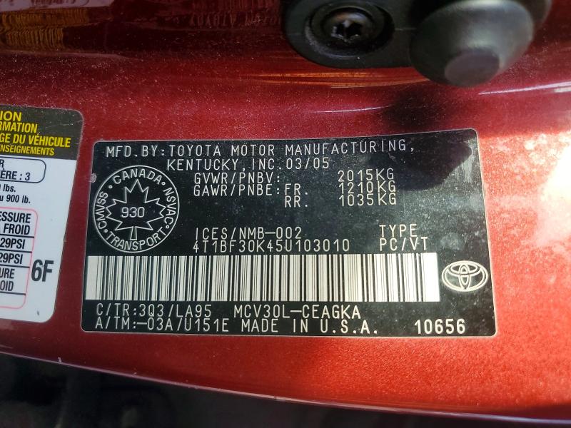 Продаж на аукціоні авто 2005 Toyota Camry, vin: 4T1BF30K45U103010, номер лоту: 66361436