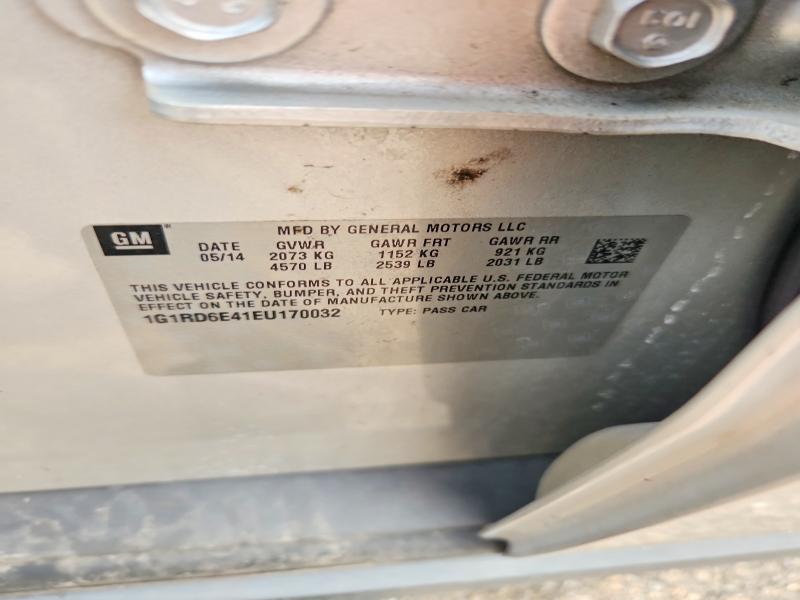 Auction sale of the 2014 Chevrolet Volt, vin: 1G1RD6E41EU170032, lot number: 64327476