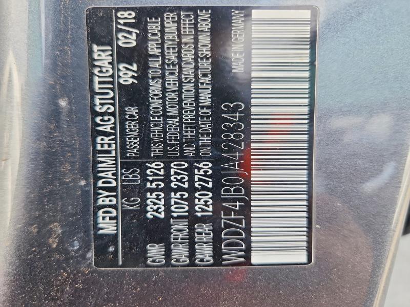 Aukcja sprzedaży 2018 Mercedes-benz E, vin: WDDZF4JB0JA428343, numer aukcji: 66505146