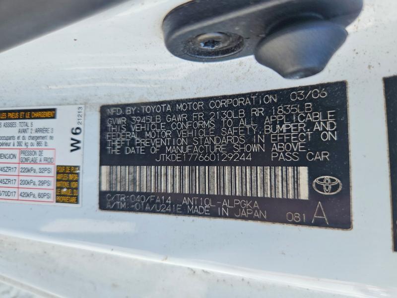 64559106 :رقم المزاد ، JTKDE177660129244 vin ، 2006 Scion Tc مزاد بيع