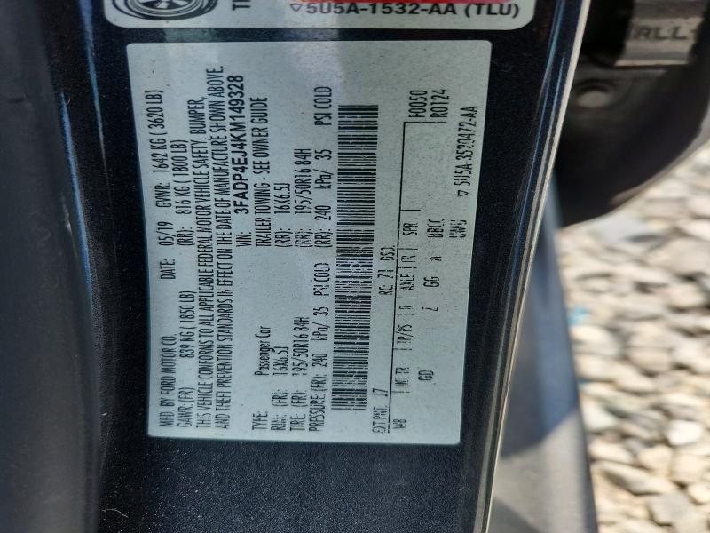Продажа на аукционе авто 2019 Ford Fiesta, vin: 3FADP4EJ4KM149328, номер лота: 64137166