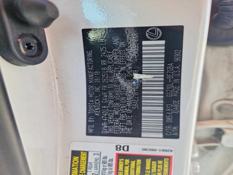 Aukcja sprzedaży 2020 Lexus Es, vin: 58AEZ1B11LU051418, numer aukcji: 63871326
