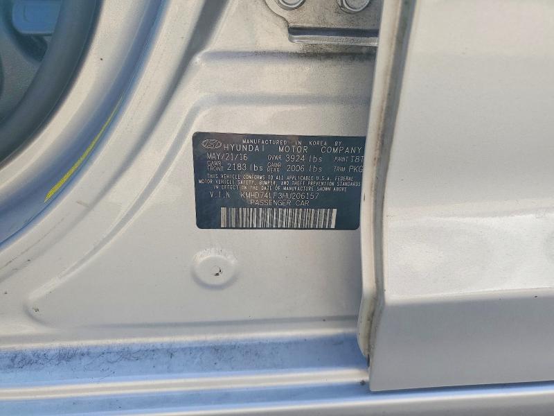 Продаж на аукціоні авто 2017 Hyundai Elantra, vin: KMHD74LF3HU206157, номер лоту: 63873316