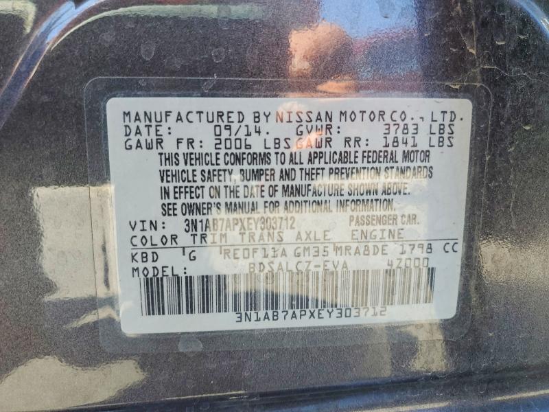 63370736 :رقم المزاد ، 3N1AB7APXEY303712 vin ، 2014 Nissan Sentra مزاد بيع