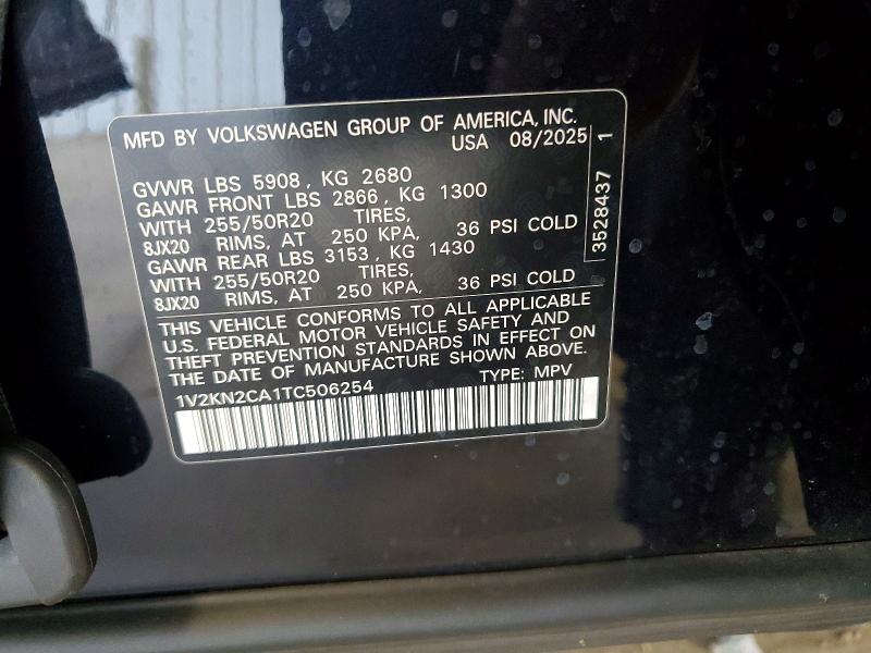Продажа на аукционе авто 2026 Volkswagen Atlas, vin: 1V2KN2CA1TC506254, номер лота: 63564466