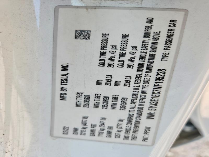 Aukcja sprzedaży 2022 Tesla Model 3, vin: 5YJ3E1EC7NF195238, numer aukcji: 66841046
