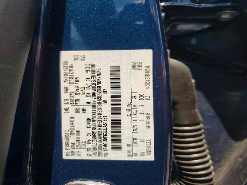 Продаж на аукціоні авто 2020 Ford Escape, vin: 1FMCU9F63LUA51681, номер лоту: 64450706