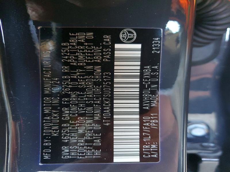 Aukcja sprzedaży 2025 Toyota Camry, vin: 4T1DAACK7SU075173, numer aukcji: 66784896