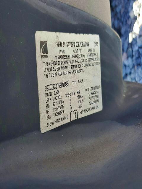 Aukcja sprzedaży 2006 Saturn Vue, vin: 5GZCZ23D76S800495, numer aukcji: 64448166