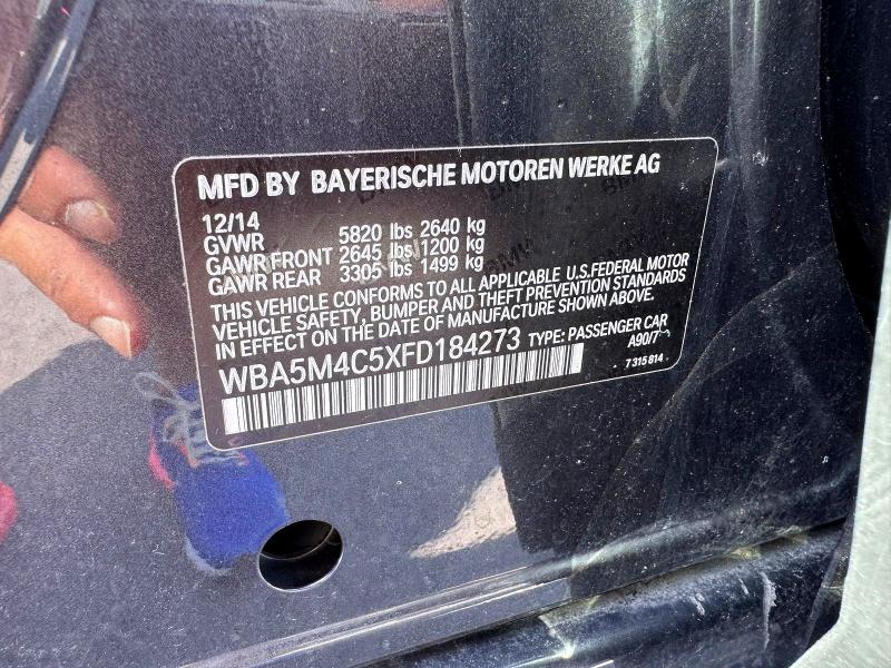67062696 :رقم المزاد ، WBA5M4C5XFD184273 vin ، 2015 Bmw 535 مزاد بيع