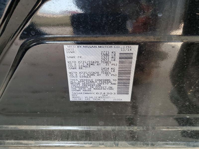 Aukcja sprzedaży 2015 Nissan Pathfinder, vin: 5N1AR2MN4FC624303, numer aukcji: 67037596