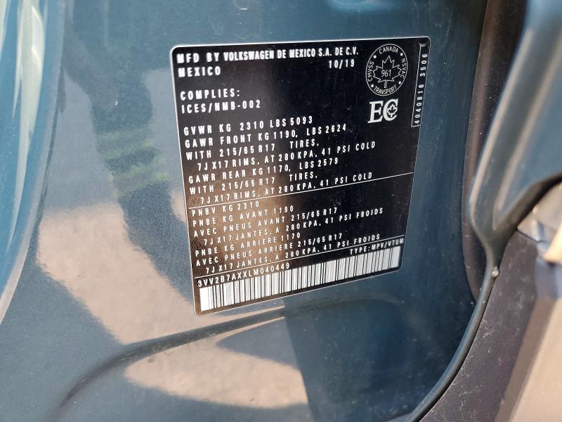 Продаж на аукціоні авто 2020 Volkswagen Tiguan, vin: 3VV2B7AXXLM040449, номер лоту: 63742526