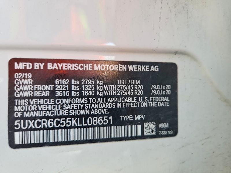 Aukcja sprzedaży 2019 Bmw X5, vin: 5UXCR6C55KLL08651, numer aukcji: 65813696