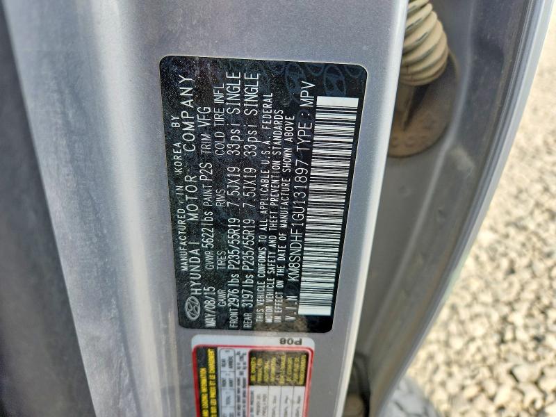 Aukcja sprzedaży 2016 Hyundai Santa Fe, vin: KM8SNDHF1GU131897, numer aukcji: 66600116