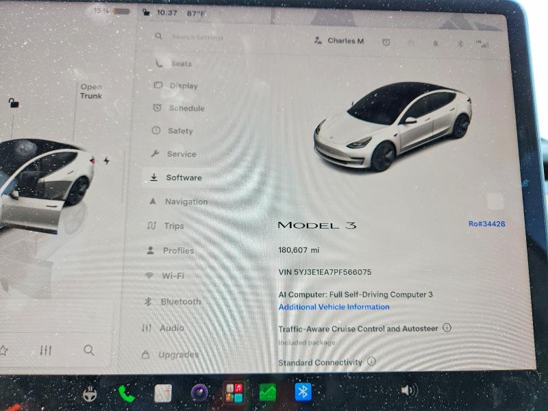 Aukcja sprzedaży 2023 Tesla Model 3, vin: 5YJ3E1EA7PF566075, numer aukcji: 65082016