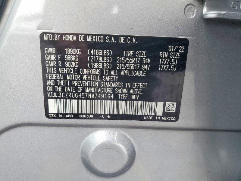 Aukcja sprzedaży 2022 Honda Hr-v, vin: 3CZRU6H57NM749164, numer aukcji: 66533916