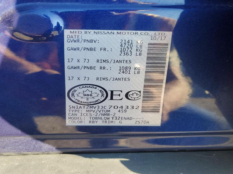 Aukcja sprzedaży 2018 Nissan Rogue, vin: 5N1AT2MV3JC704332, numer aukcji: 66706166