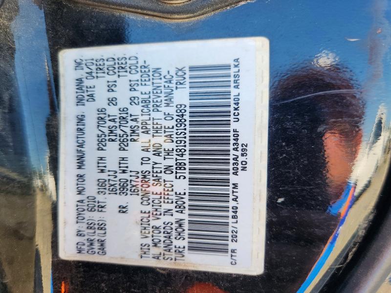 65529906 :رقم المزاد ، 5TBBT48191S198489 vin ، 2001 Toyota Tundra مزاد بيع