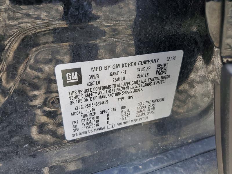 Продажа на аукционе авто 2022 Chevrolet Trax, vin: KL7CJPSM5NB524885, номер лота: 63605436
