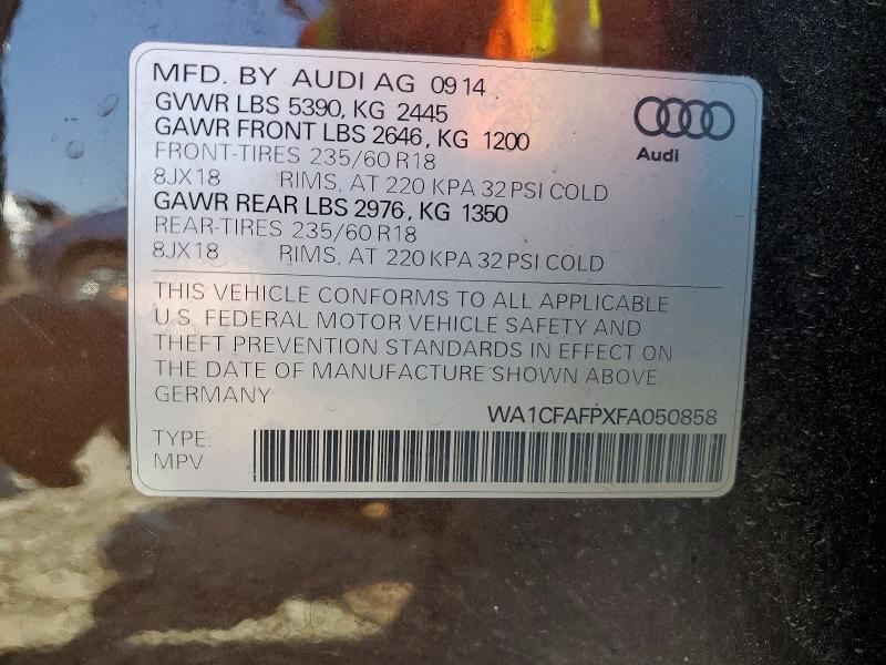 Aukcja sprzedaży 2015 Audi Q5, vin: WA1CFAFPXFA050858, numer aukcji: 63618516