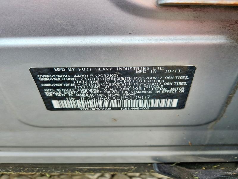 66060116 :رقم المزاد ، JF2SJAACXEH510807 vin ، 2015 Subaru Forester مزاد بيع