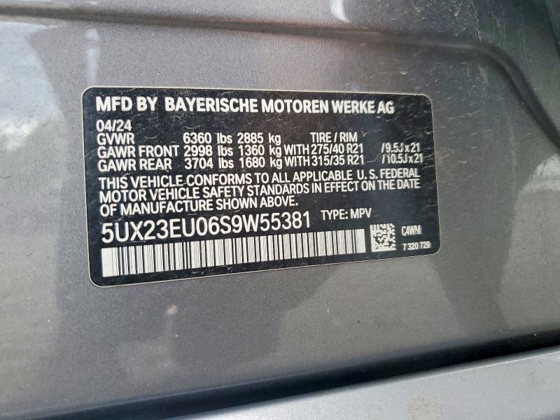 Продажа на аукционе авто 2025 Bmw X5, vin: 5UX23EU06S9W55381, номер лота: 66028816