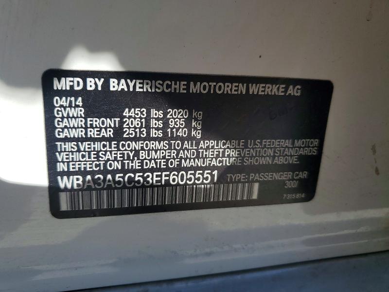 63429866 :رقم المزاد ، WBA3A5C53EF605551 vin ، 2014 Bmw 328 مزاد بيع