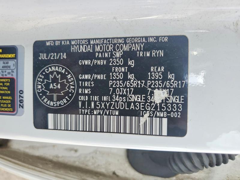 Aukcja sprzedaży 2014 Hyundai Santa Fe Sport, vin: 5XYZUDLA3EG215333, numer aukcji: 66406256