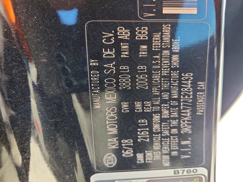 64340666 :رقم المزاد ، 3KPFK4A77JE284436 vin ، 2018 Kia Forte مزاد بيع