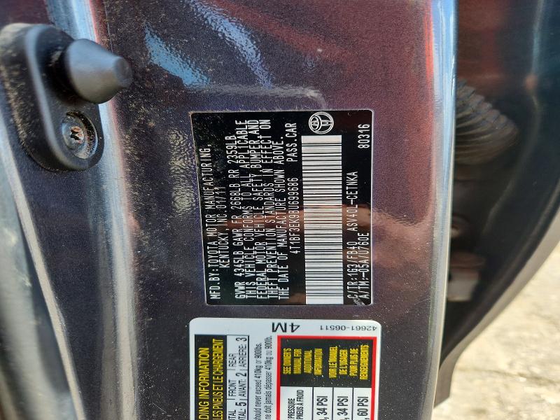 2011 Toyota Camry მანქანა იყიდება აუქციონზე, vin: 4T1BF3EK9BU699686, აუქციონის ნომერი: 64722686