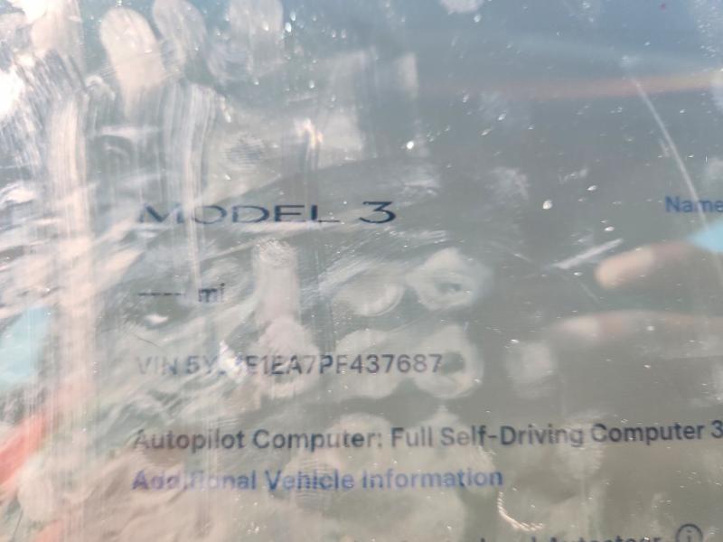 Aukcja sprzedaży 2023 Tesla Model 3, vin: 5YJ3E1EA7PF437687, numer aukcji: 66011396