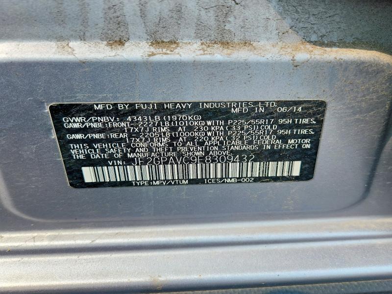 Aukcja sprzedaży 2014 Subaru Xv Crosstrek, vin: JF2GPAVC9E8309432, numer aukcji: 64981016