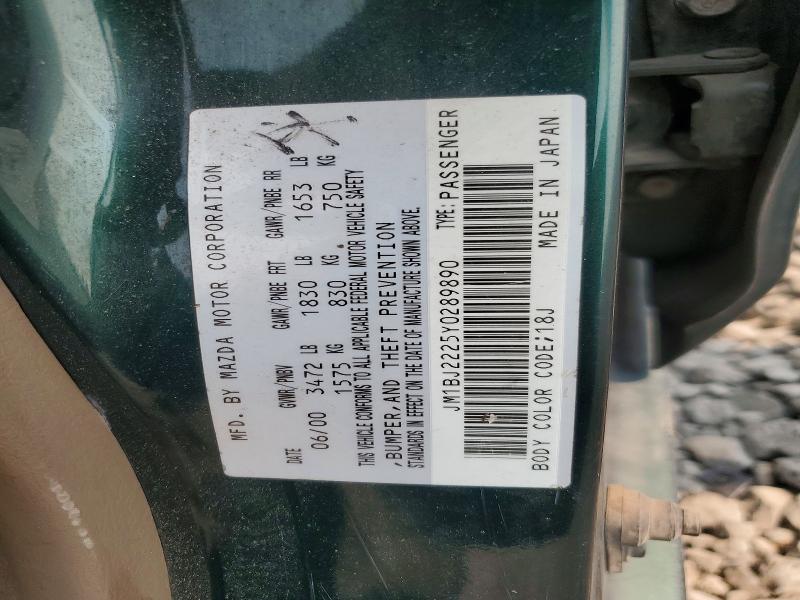 Aukcja sprzedaży 2000 Mazda Protege, vin: JM1BJ2225Y0289890, numer aukcji: 64474136