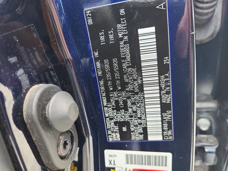 64326316 :رقم المزاد ، 5TDEBRCHXRS633492 vin ، 2024 Toyota Highlander Hybrid مزاد بيع