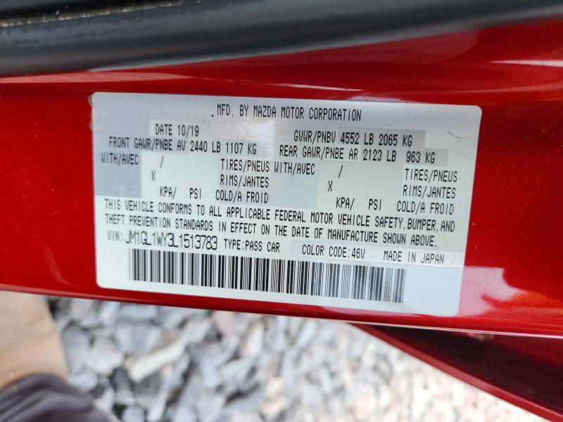 Aukcja sprzedaży 2020 Mazda 6, vin: JM1GL1WY3L1513783, numer aukcji: 64811056