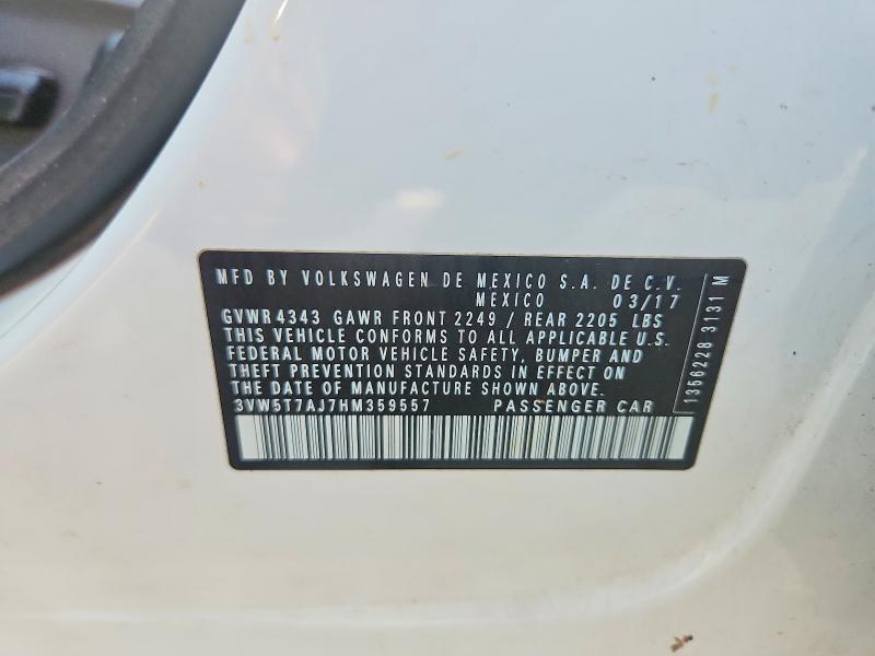 Продаж на аукціоні авто 2017 Volkswagen Jetta, vin: 3VW5T7AJ7HM359557, номер лоту: 64643366