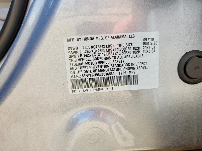 Aukcja sprzedaży 2020 Honda Pilot, vin: 5FNYF6H96LB016569, numer aukcji: 64033006