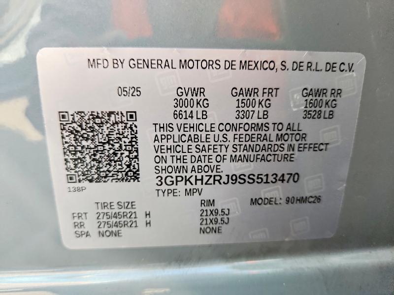 2025 Honda Prologue მანქანა იყიდება აუქციონზე, vin: 3GPKHZRJ9SS513470, აუქციონის ნომერი: 65044726