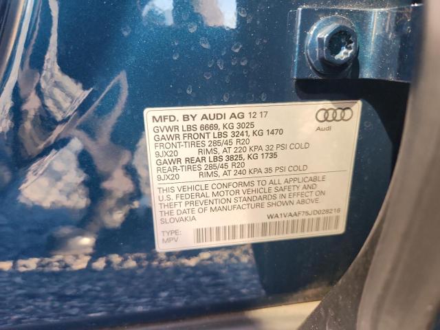 Aukcja sprzedaży 2018 Audi Q7, vin: WA1VAAF75JD028216, numer aukcji: 64493456