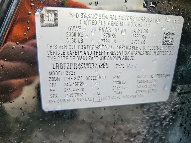 Auction sale of the 2021 Buick Envision, vin: LRBFZPR48MD075265, lot number: 64952166