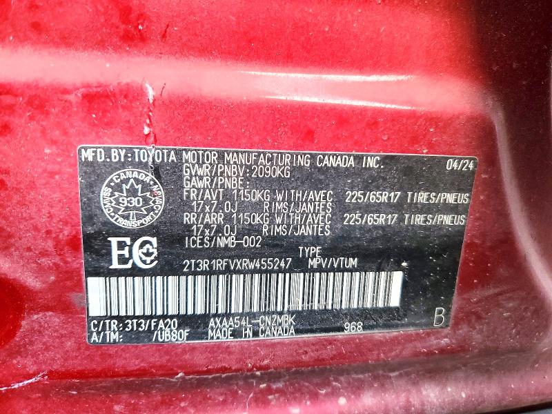 Продаж на аукціоні авто 2024 Toyota Rav4, vin: 2T3R1RFVXRW455247, номер лоту: 63807856