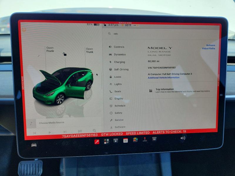 Aukcja sprzedaży 2022 Tesla Model Y, vin: 7SAYGAEE8NF561163, numer aukcji: 64780866