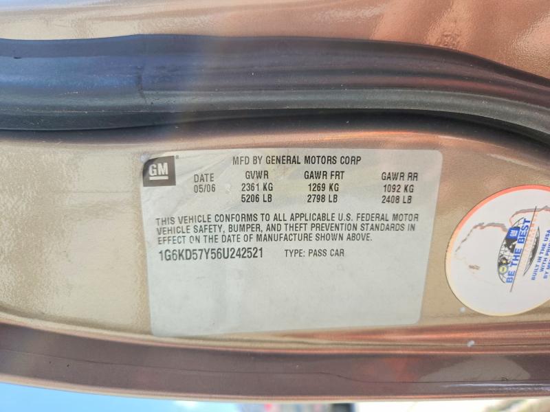 64687636 :رقم المزاد ، 1G6KD57Y56U242521 vin ، 2006 Cadillac Dts مزاد بيع