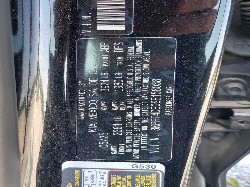 Aukcja sprzedaży 2025 Kia K4, vin: 3KPFT4DE0SE158038, numer aukcji: 65205336