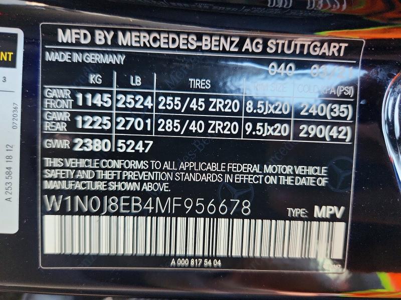 Продажа на аукционе авто 2021 Mercedes-benz Glc Coupe, vin: W1N0J8EB4MF956678, номер лота: 66435546